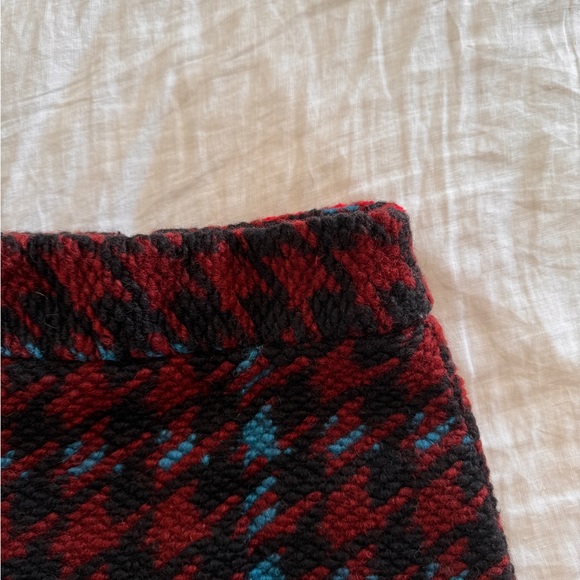 Topshop Skirt Size 4 Wool Mix Short A Line Skirt Dogtooth - Picture 6 of 7